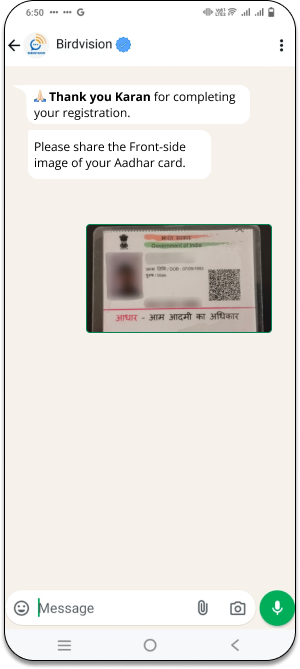 KYC verification interface
